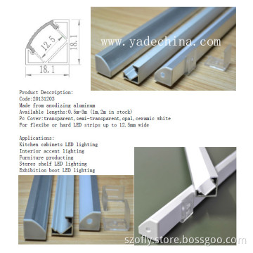 V Shape Aluminum LED Profiles for SMD LED Strips Light